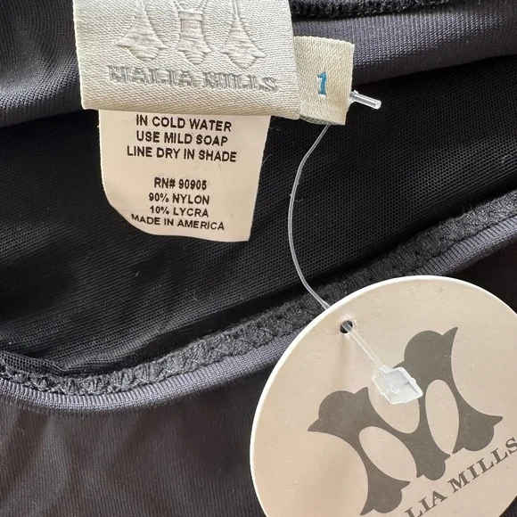 NWT *Luxe* Malia Mills High Waist Swim Bikini Bottom -  Black Size 1 - Picture 3 of 8